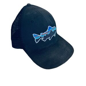 Patagonia Baseball Trucker Hat Cap Mesh Snap Back Embroidered Fish Logo Gorpcore